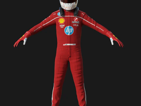 F1 Ferari Racing Suit 2025 3D Model