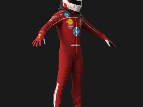 F1 Ferari Racing Suit 2025 3D Model
