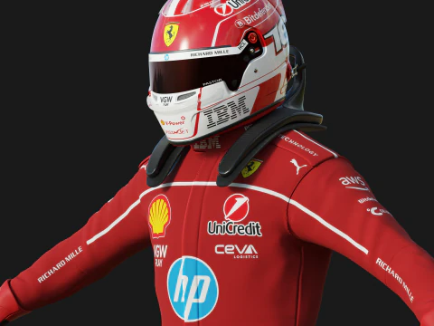 F1 Ferari Racing Suit 2025 3D Model