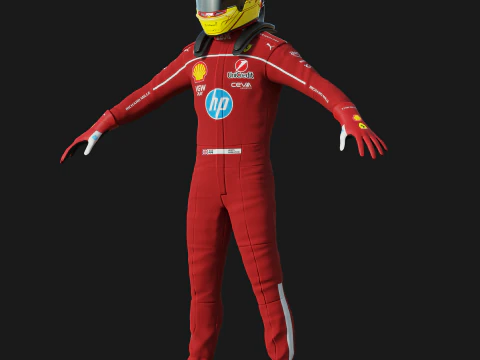 F1 Ferari Racing Suit 2025 3D Model