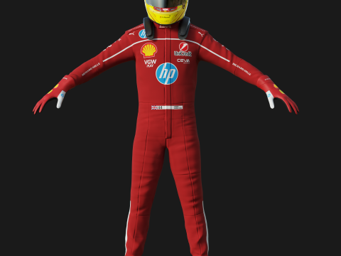 F1 Ferari Racing Suit 2025 3D 모델