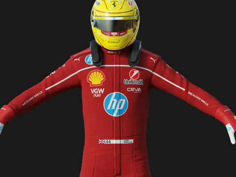 F1 Ferari Racing Suit 2025 3D 모델