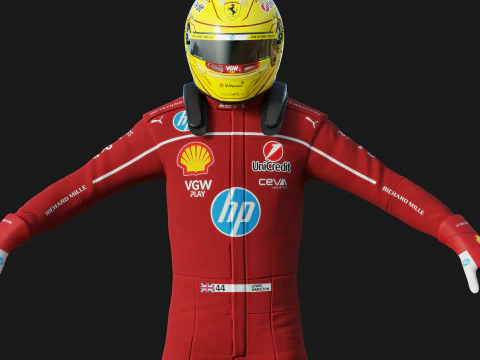 F1 Ferari Racing Suit 2025 3D Model