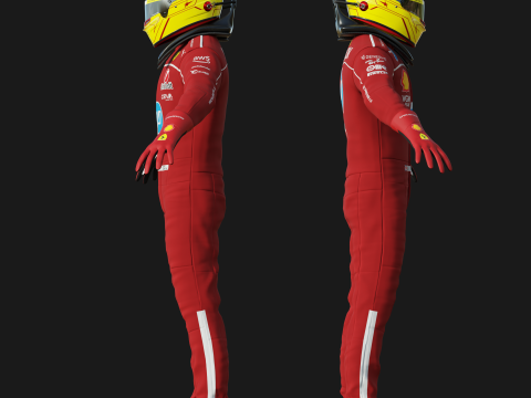 F1 Ferari Racing Suit 2025 3D 모델
