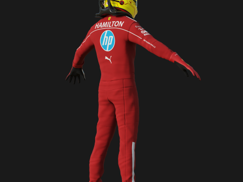 F1 Ferari Racing Suit 2025 3D 모델