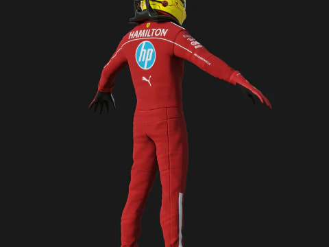 F1 Ferari Racing Suit 2025 3D Model