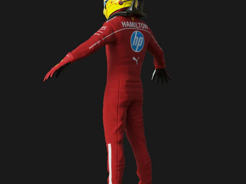 F1 Ferari Racing Suit 2025 3D Model