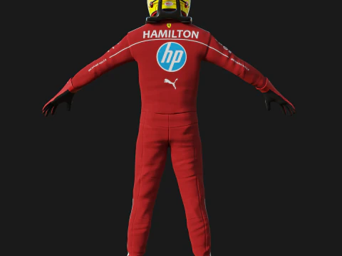 F1 Ferari Racing Suit 2025 3D Model