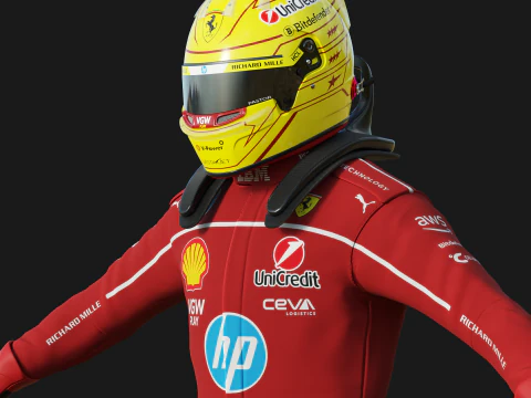 F1 Ferari Racing Suit 2025 3D Model