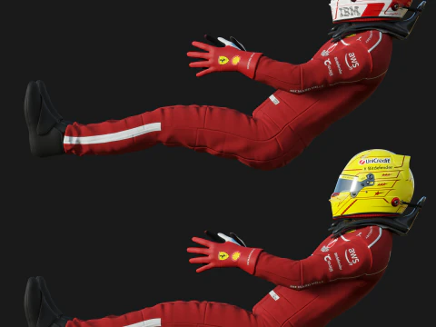 F1 Ferari Racing Suit 2025 3D Model