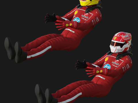 F1 Ferari Racing Suit 2025 3D 모델