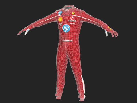 F1 Ferari Racing Suit 2025 3D 모델