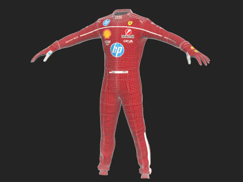 F1 Ferari Racing Suit 2025 3D Model