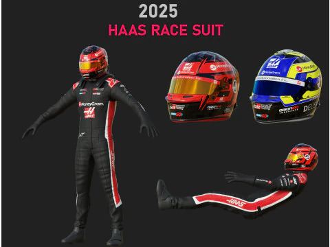 Гоночный костюм F1 Haas 2025 3D Модель