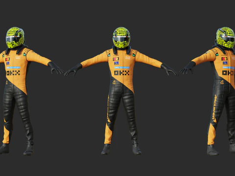 F1 맥라렌 레이싱 슈트 2025 3D 모델
