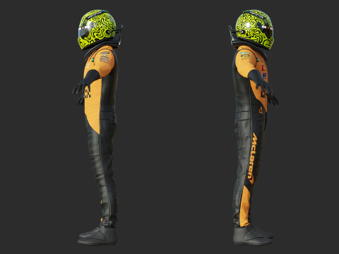 F1 맥라렌 레이싱 슈트 2025 3D 모델
