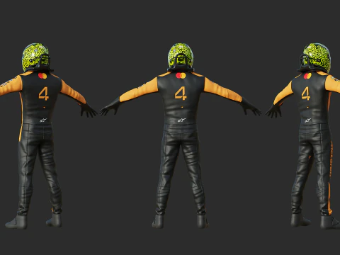 F1 맥라렌 레이싱 슈트 2025 3D 모델