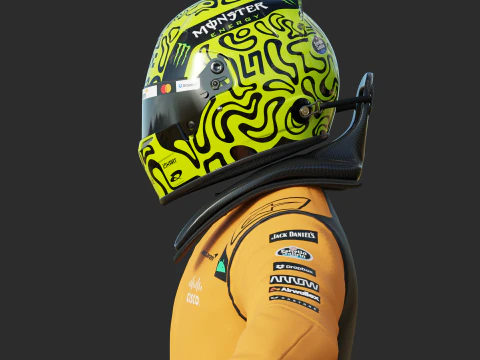F1 맥라렌 레이싱 슈트 2025 3D 모델
