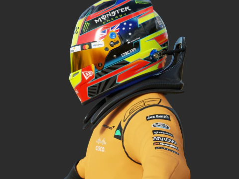 F1 맥라렌 레이싱 슈트 2025 3D 모델