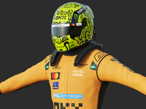 F1 맥라렌 레이싱 슈트 2025 3D 모델