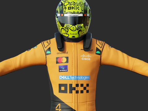 F1 맥라렌 레이싱 슈트 2025 3D 모델