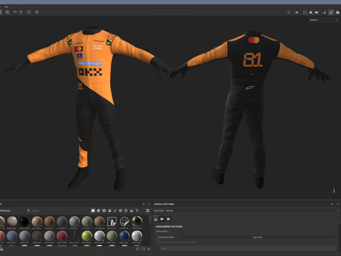 F1 맥라렌 레이싱 슈트 2025 3D 모델