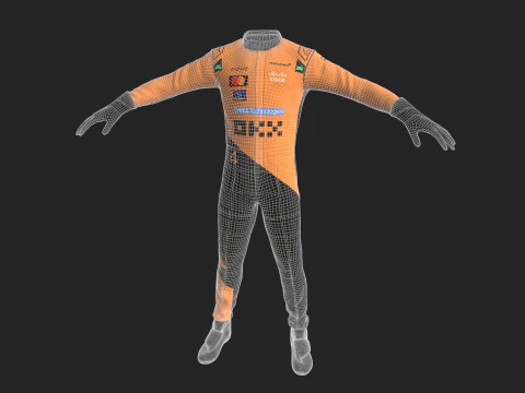 F1 맥라렌 레이싱 슈트 2025 3D 모델