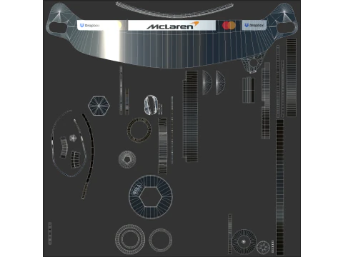 F1 맥라렌 레이싱 슈트 2025 3D 모델