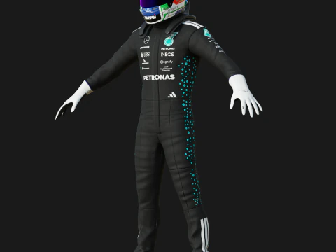 Tuta da gara F1 Mercedes 2025 Modello 3D