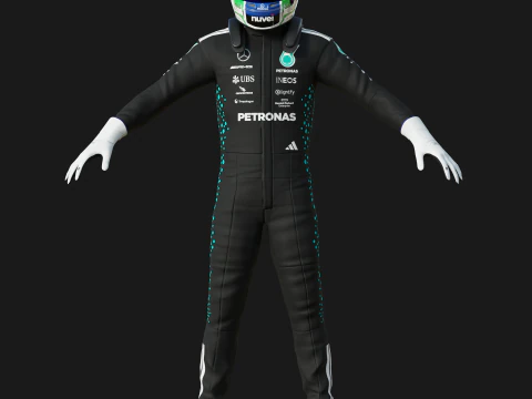 Tuta da gara F1 Mercedes 2025 Modello 3D