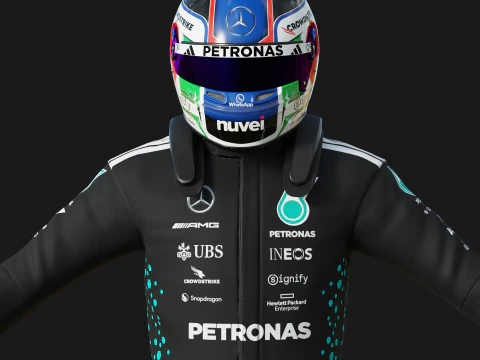 Tuta da gara F1 Mercedes 2025 Modello 3D