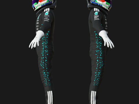 F1 Mercedes Racing Suit 2025 Modèle 3D