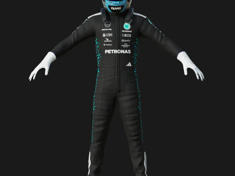 Tuta da gara F1 Mercedes 2025 Modello 3D