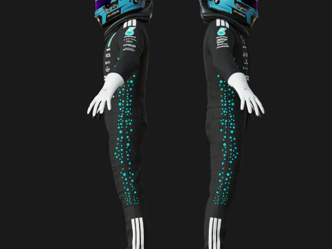 Tuta da gara F1 Mercedes 2025 Modello 3D