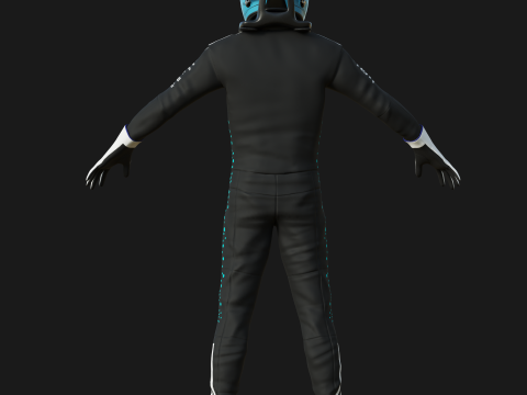 F1 Mercedes Racing Suit 2025 Modèle 3D