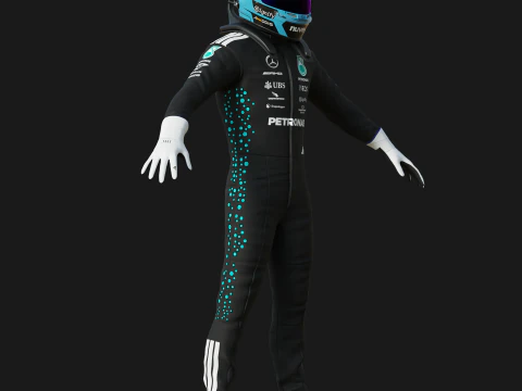 Tuta da gara F1 Mercedes 2025 Modello 3D