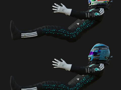 Tuta da gara F1 Mercedes 2025 Modello 3D