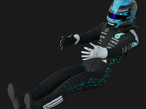 Tuta da gara F1 Mercedes 2025 Modello 3D