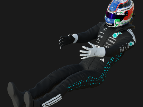F1 Mercedes Racing Suit 2025 Modèle 3D