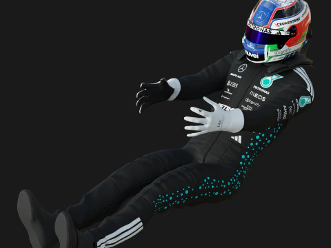 Tuta da gara F1 Mercedes 2025 Modello 3D