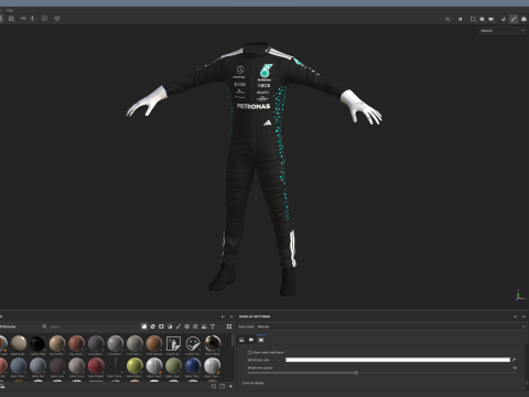 F1 Mercedes Racing Suit 2025 Modèle 3D