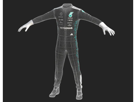 Tuta da gara F1 Mercedes 2025 Modello 3D