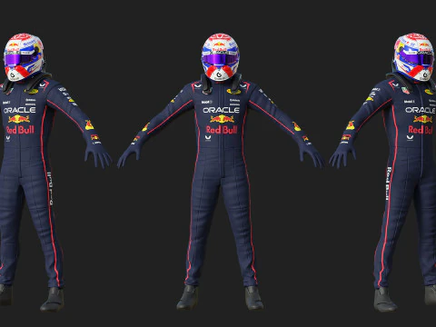 Tuta da corsa F1 Red Bull 2025 Modello 3D