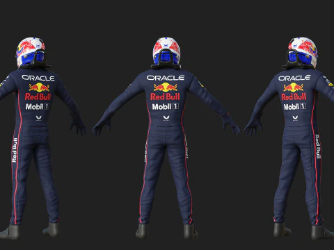 Tuta da corsa F1 Red Bull 2025 Modello 3D