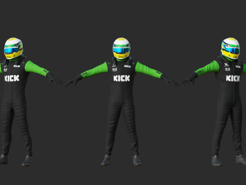 F1 Sauber Racing Suit 2025 Modello 3D