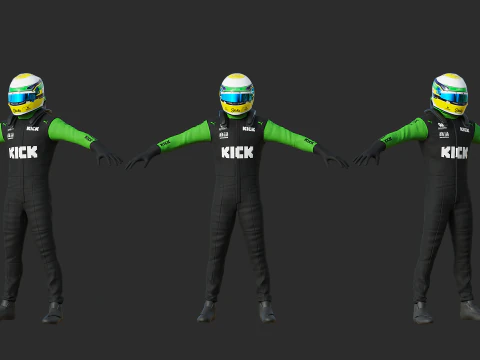 F1 Sauber Racing Suit 2025 3D Model