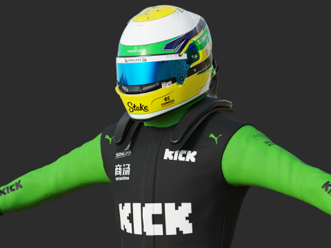 F1 Sauber Racing Suit 2025 Modello 3D