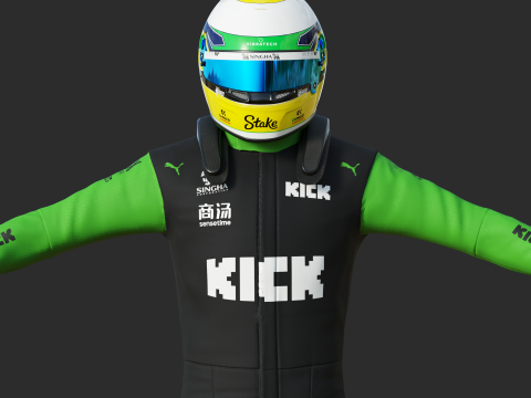 F1 Sauber Racing Suit 2025 Modello 3D