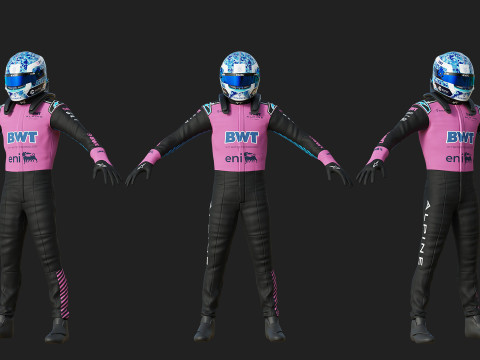 F1 Alpine Racing Suit 2025 Modello 3D
