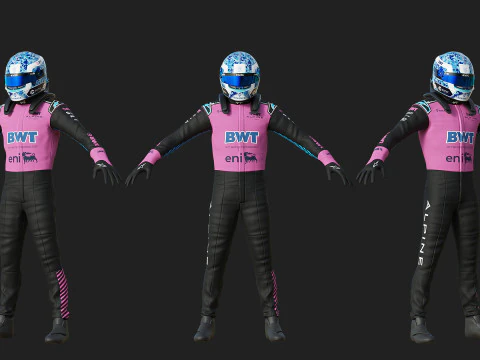 F1 Alpine Racing Suit 2025 3D Model